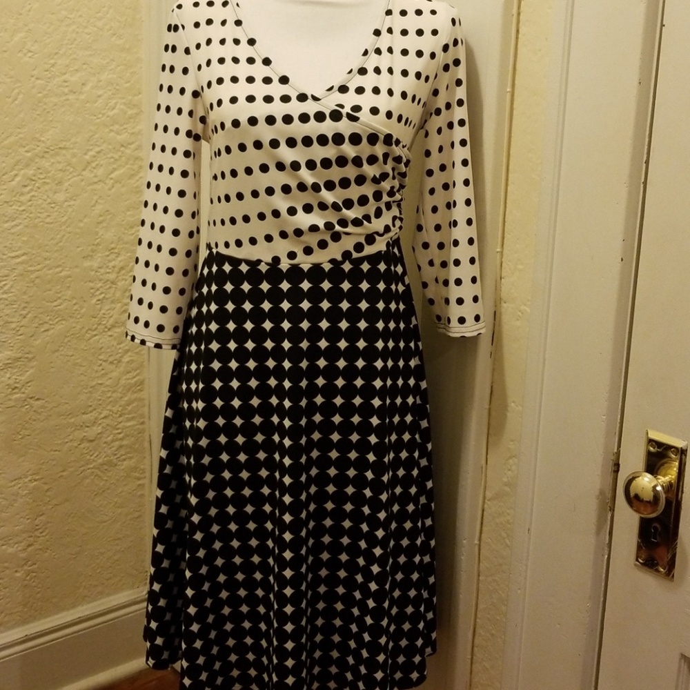 Black and white polka dot dress Sz m